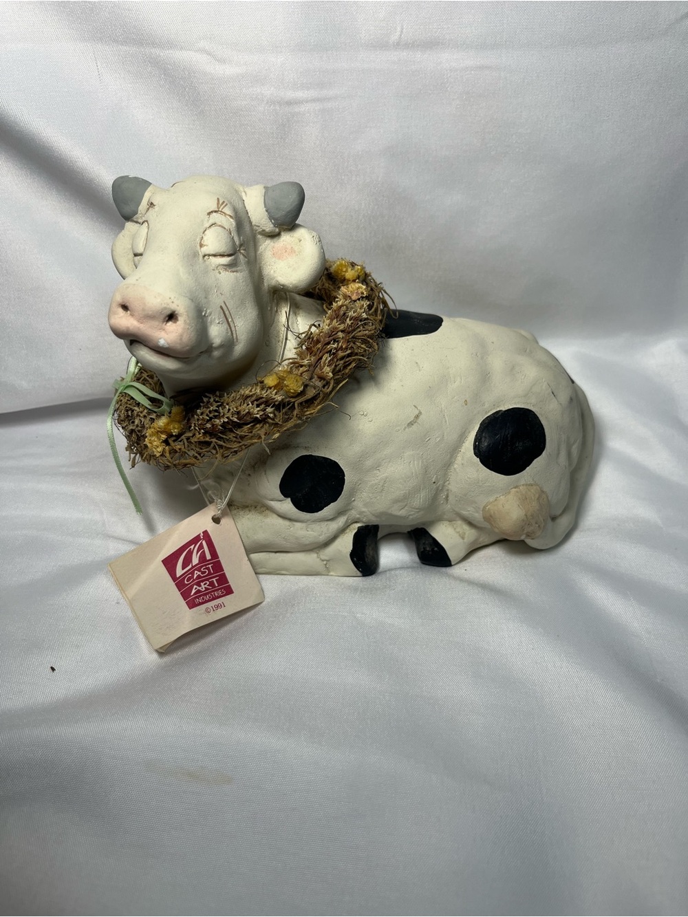 Vintage 1991 Dreamsicles Large Cow‎ Figurine Cast Art Industries Kristin Signed
